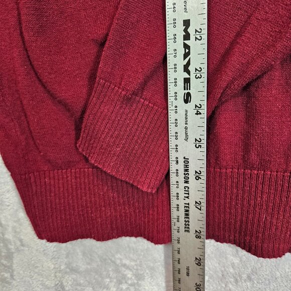 Carbon Womens Medium Hooded Sweater Red & Blue Stripes Knit Design - Picture 5 of 11